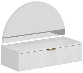 Toaletka wisząca z lustrem i oświetleniem LED - 1 szuflada - Biały - FRALYN marki Pascal Morabito