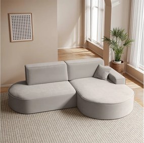 Narożnik Modena Pro, tkanina Salvador, Jasnoszary, Prawy