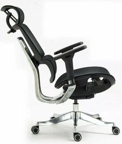 Czarny ergonomiczny fotel do biura Winner Lux, zgodny z normą BHP