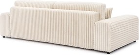 Kremowa sztruksowa rozkładana sofa ze schowkiem 260 cm Justin – Ropez