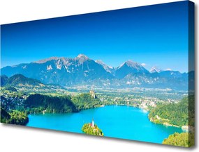 Obraz drukowany na płótnie Odbicie Szczytów w Jeziorze