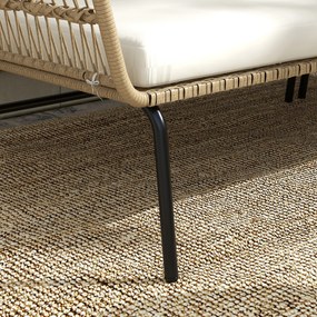 Outsunny Zestaw mebli ogrodowych z rattanu PE, 122 x 79 x 75 cm, Natur + Krémowy