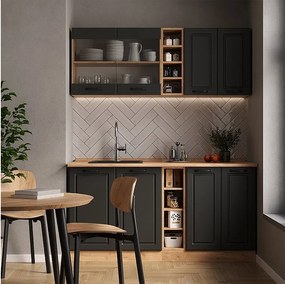 Pojedyncza kuchnia antracytowy dom wiejski/złoty dąb 160x60x81.6 r-line