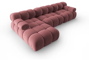 Różowa aksamitna sofa 285 cm Bellis – Micadoni Home