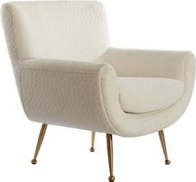 Kremowy fotel z materiału bouclé Vinstra – Light &amp; Living