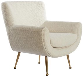 Kremowy fotel z materiału bouclé Vinstra – Light &amp; Living