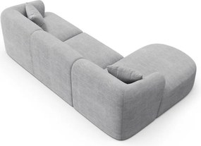 Jasnoszary sztruksowy narożnik (lewostronny/z szezlongiem) Campi – Cosmopolitan Design