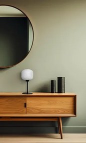 Stołowa lampka ze szklanym kloszem grafitowa P0-F65