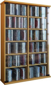 Drewno CD DVD Stand Regal Roma Drzwi szklane