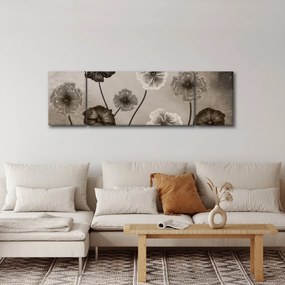 Obraz - Rysowane kwiaty (170x50 cm)