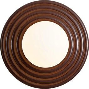 Retro Lampa Ścienna Brązowa z Opalowym Kloszem Okrągłym 20cm IP44 - Lila