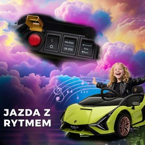 HOMCOM Elektryczny samochodzik dla dzieci, Lamborghini, 3-5 km/h, zdalne sterowanie, dla dzieci 3-5 lat, Zielony