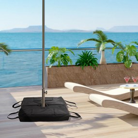 Outsunny Stojak Na Parasol 3-częściowy Czarny Z Worek Do Piasku Wytrzymały i Praktyczny Do Ogrodu | Aosom PL