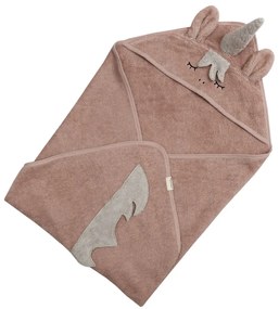 Różowy bawełniany ręcznik dziecięcy z kapturem 75x75 cm Unicorn – Kindsgut