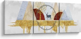 Obraz - Wystrój (z zegarem) (90x30 cm)