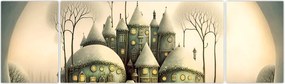 Obraz - Bajkowe domki (170x50 cm)