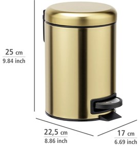 Wenko Kosz na śmieci z pedałem Leman 3 l, matowezłoto, 3 l