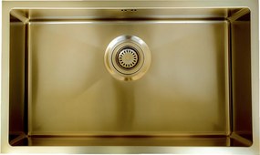 Luisa zlewozmywak 1 komora 76x45 ze stali nierdzewnej szczotkowanej złoto - Essebagno