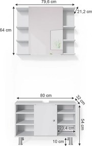 Zestaw mebli łazienkowych biały 60x32x54 fynn
