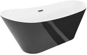 Mexen Dora wanna wolnostojąca 170 x 75 cm, biała/czarna, przelew gun metal - 52071707575-95