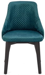 Krzesło tapicerowane czarny/ciemno zielone welurowe TOLEDO 3 pikowane