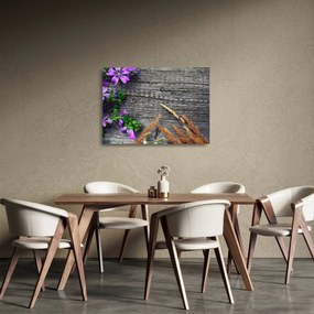 Obraz na szkle - kwiaty polne (70x50 cm)
