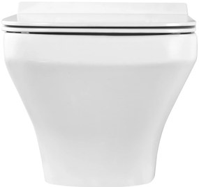 Miska WC wisząca bezkołnierzowa biała SANYA z deską wolnoopadająca typu Slim