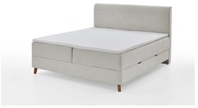 Beżowe łóżko boxspring ze schowkiem 160x200 cm Memphis − Meise Möbel