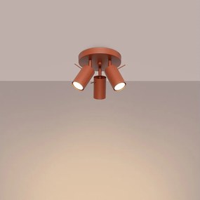 Lampa sufitowa nowoczesny Briix, stal - 3 źródło światła 3000K - L.19.5 x H.18.5 cm - ochra czerwona