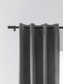 Szara zaciemniająca zasłona VELVET 140x250 cm Zawieszanie: Metalowe pierścienie