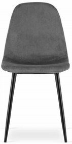 PROMOCJA Ciemnoszare aksamitne krzesło COMO z czarnymi nogami II gatunek