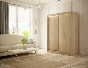 Szafa przesuwna ARTON Dąb sonoma 200cm – nowoczesna szafa do sypialni i garderoby