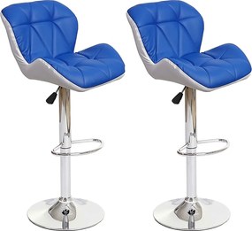 Stołek barowy MCW-A92 (zestaw 2 szt.),  niebieski