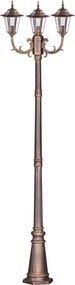 Czarno-złota lampa ogrodowa stojąca potrójna - 4X S325 T7-P17