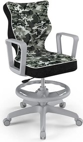 Krzesło młodzieżowe z podnóżkiem i wzorami Norm Grey rozmiar 5 (146-176,5 cm)