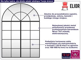 Lustro ścienne w czarnej ramie zakończone łukiem Fernando 4X