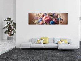 Obraz - Stół pełen kwiatów (170x50 cm)