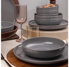 Zestaw obiadowy 12 szt. szary/porcelana