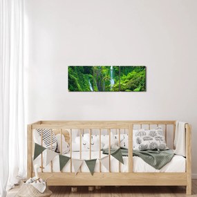 Obraz - Wodospady Madakaripura, Jawa Wschodnia, Indonezja (z zegarem) (90x30 cm)