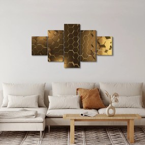 Obraz - Złote sześciokąty (125x70 cm)