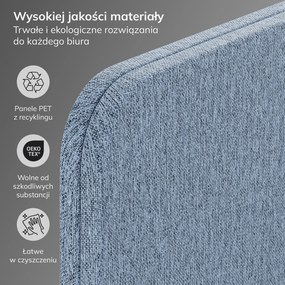 Ścianka działowa akustyczna Sadie, kolor Frozen Lake, rozmiar 280/145 cm