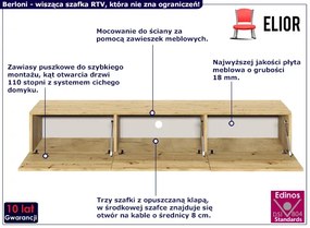 Minimalistyczna wisząca szafka pod telewizor dąb artisan A4-T37