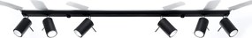 Plafony nowoczesny Briix, stal - 6 źródło światła 3000K - L.118 x H.16 cm - czarny