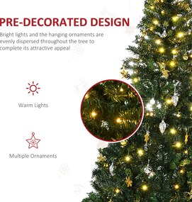 Homcom Choinka 180 Cm Jodła 200 LED 745 Gałęzi | Aosom PL