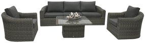 Rattanowy zestaw modułowy BORNEO LUXURY dla 5 osób (szary)