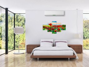 Obraz pola z makami (125x70 cm)