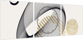 Obraz - Kształty geometryczne N⁰3 (z zegarem) (90x30 cm)