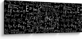 Obraz - Matematyka (z zegarem) (90x30 cm)