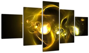 Abstrakcyjny obraz żółtych kul (125x70 cm)