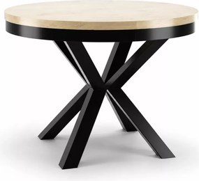 Stół loftowy okrągły rozkładany Bistro 100–176 cm – industrialny stół do jadalni, stalowe nogi
